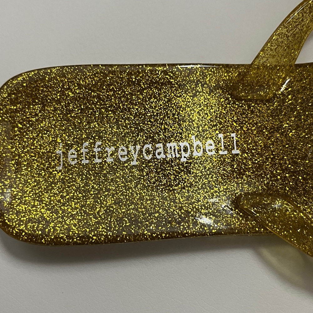 JEFFREY CAMPBELL Glitter Thong Flower Sandals Size 7 - Picture 3 of 4